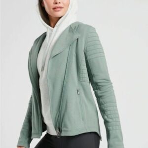 Athleta Mint Green Super Soft Moto Jacket